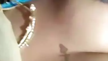 Tattooed Tamil aunty shows big long nipples to lover