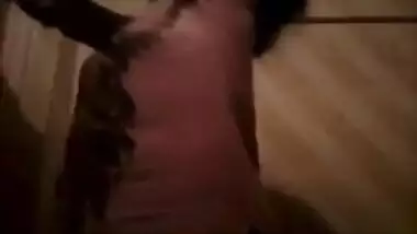 Cute girl making video of her naked boobs