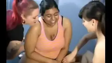 Indian Lesbian Auntie with a Teen White Girl