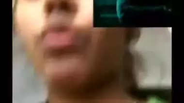 Indian temptress films XXX titties on her own and rubs nipples