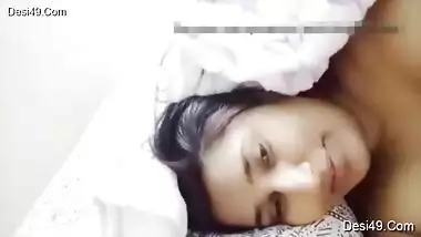 Pretty Desi female wakes up with the idea of filming XXX video