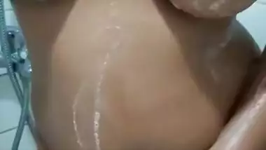 Indian girl friend bathing