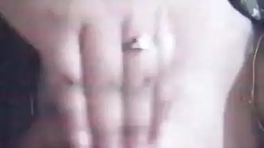 Desi girl sex mood topless boob pressing selfie video