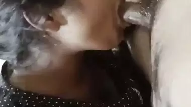 Wife deep throat blowjob and fucking husband