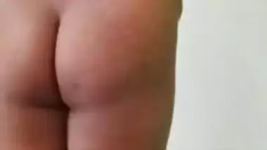 POV college girl showing her sexy body after bath