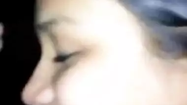 Cute Desi girlfriend kissing & boob pressing hindi audio