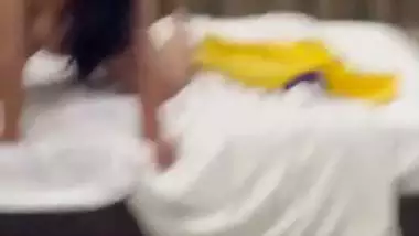 Fucking before mirror in hotel room by horny girlfriend