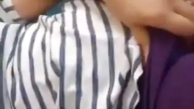 Attractive girl shows big boobs and pussy to boyfriend