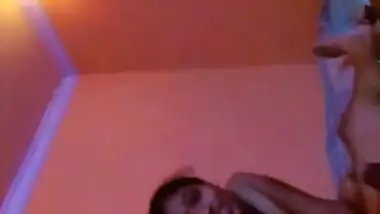 Indian chick flashes her XXX body sitting next to a naked sex stick