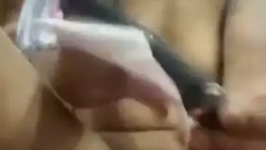 Ex-girlfriend dildo fucking horny pussy on video call