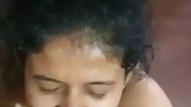 Nude desi girl takes her first cumshot on her face