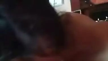 Young girl giving blowjob and handjob to lover