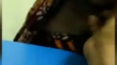 Shop staff lady showing boobs