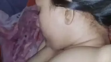 Sleeping wife nude boob press by Bengali husband